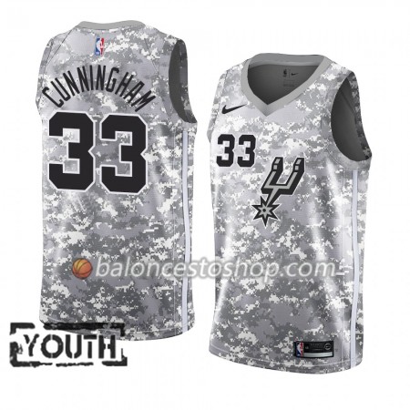 Camiseta Niños NBA San Antonio Spurs Dante Cunningham 33 2018-19 Nike Gris Swingman